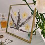 Heather Primrose Pressed Flower Gold Glass Frame, thumbnail 1 of 4