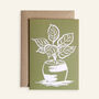 Olive Green Calathea Plant Card, thumbnail 1 of 4