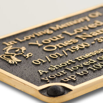 Personalized Brass Cross Or Angel Memorial Gift Plaque, 6 of 6