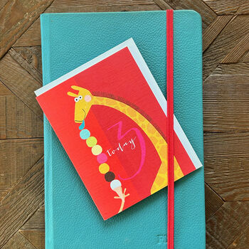 Mini Giraffe 3rd Birthday Card, 3 of 5