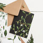 Black Mistletoe 'Merry Christmas' Card, Copper Foil, thumbnail 1 of 3