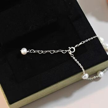 Sara Roses Ivory Silver Pearl Ball Charm Gift Bracelet, 5 of 5