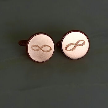 Secret Message Bronze And Copper Infinity Cufflinks, 5 of 12