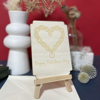 Personalised Wooden Valentine’s Keepsake Interlocking Chain Heart, 5 of 11