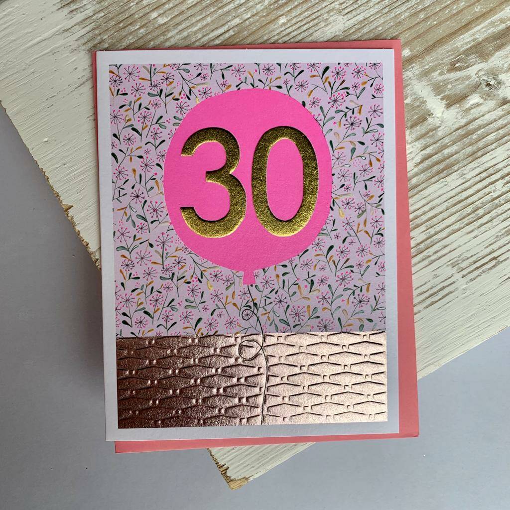Image of 30th Pink Birthday Card