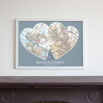 Personalised Postcodes Couples Map Print, 5 of 8