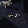Star Charm Huggie Hoop Earrings In Sterling Silver, thumbnail 5 of 9