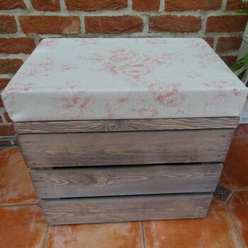 Vintage Style Midi Crate Seat With Three Inch Cushion, 2 of 9