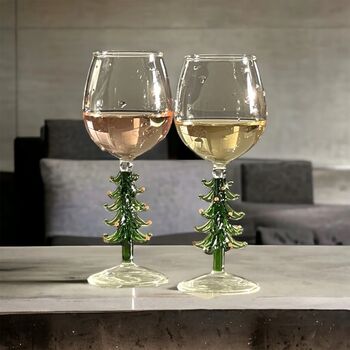 Christmas Tree Stem Wine Glass, 3 of 6