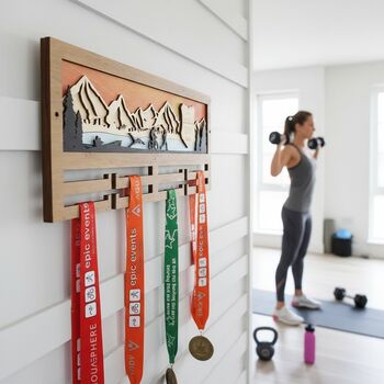 Triathlon Medal Hanger And 3D Display For Swim, Bike, Run Achievements, 6 of 11