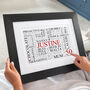 Personalised 50th Birthday Word Art Print, thumbnail 1 of 12