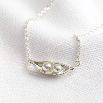 Personalised Sterling Silver Peas In A Pod Necklace, 5 of 9