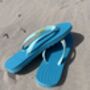 Vibrant Teal Rubber Flip Flops, thumbnail 5 of 12