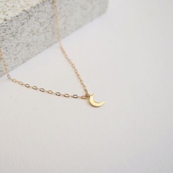 La Lune, Crescent Moon Necklace In Recycled Gold, 3 of 8