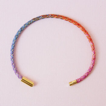 Rainbow And Gold Braided Bracelet, 4 of 7
