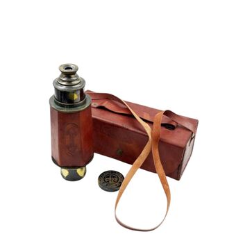 17 Inch Bronze Telescope With Leather Case, 6 of 7