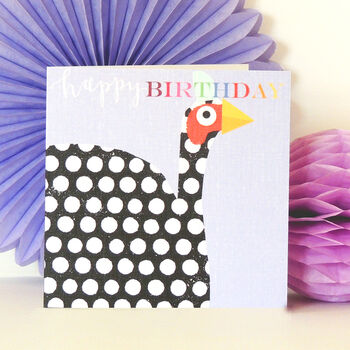 Happy Birthday Guinea Fowl Greetings Card, 3 of 5