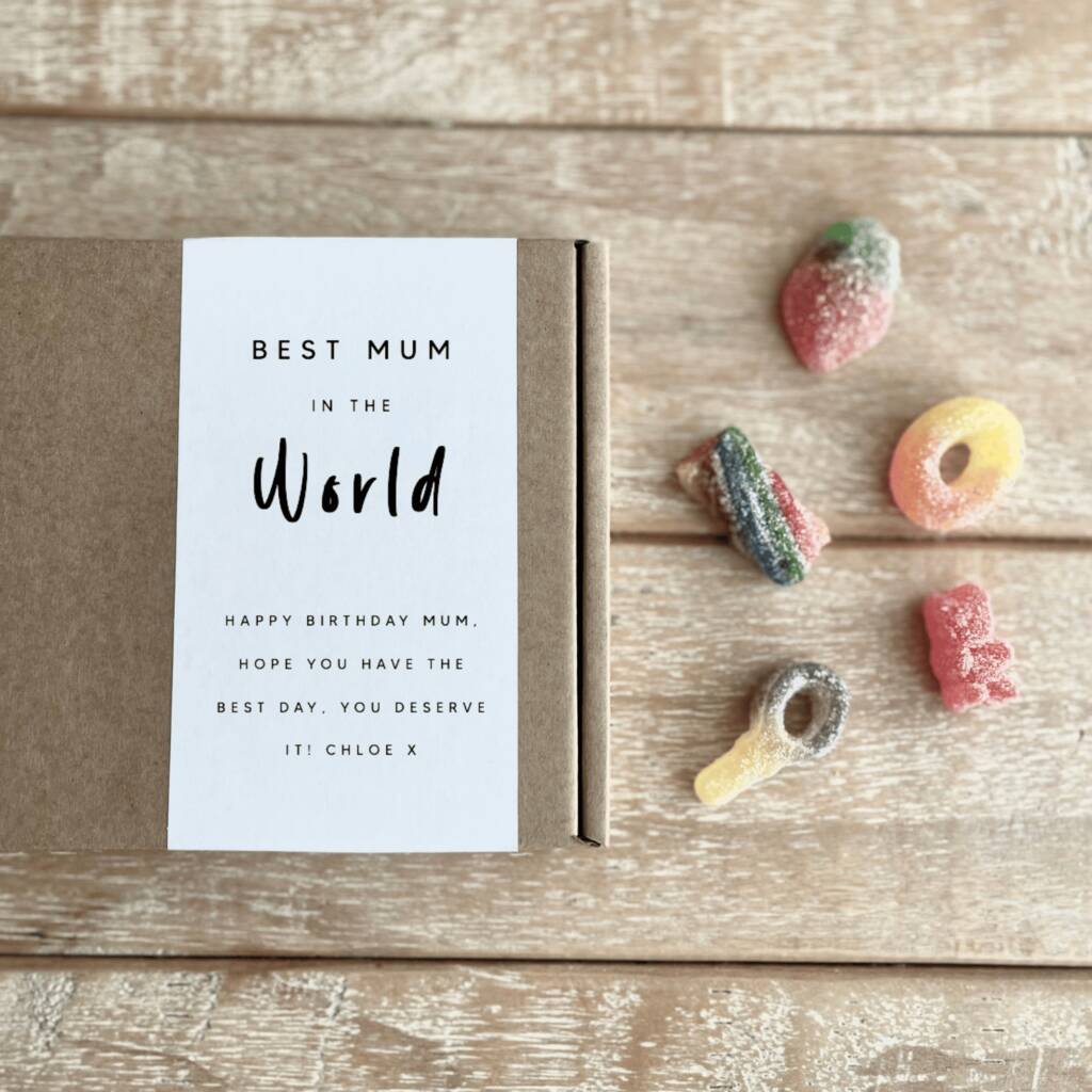 Best Mum In The World Pastel Letterbox Sweets Gift Box, 1 of 5