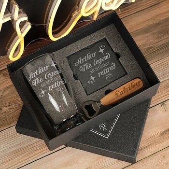 The Legend Has Retired Retirement Pint Glass And Gift Set, 6 of 7
