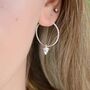 Sterling Silver Hoop Earrings With Choice Of Charm, thumbnail 7 of 7