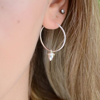 Sterling Silver Hoop Earrings With Choice Of Charm, 7 of 7