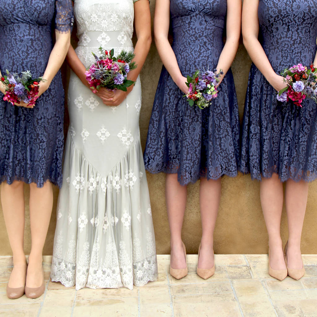 Lace Bridesmaids Dresses In Amethyst, 1 of 6