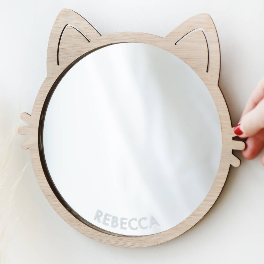 Personalised Wooden Cat Frame Mirror, 1 of 4
