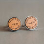 Father Of The Bride Wooden Wedding Date Cufflinks, thumbnail 4 of 5