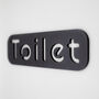 Black Self Adhesive Bathroom Toilet Door Sign Word, thumbnail 4 of 5