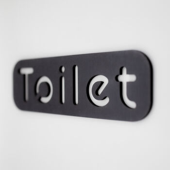 Black Self Adhesive Bathroom Toilet Door Sign Word, 4 of 5