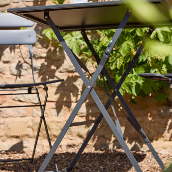 Carbon Grey Two Person Garden Bistro Set, 4 of 5