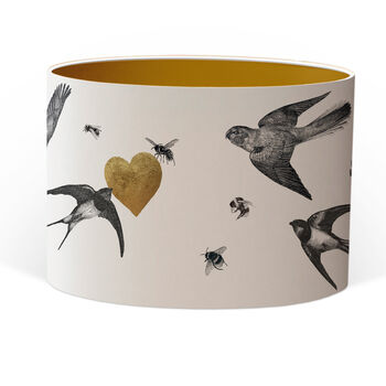 Birds And Bees Hand Gilded Lampshade, 3 of 6