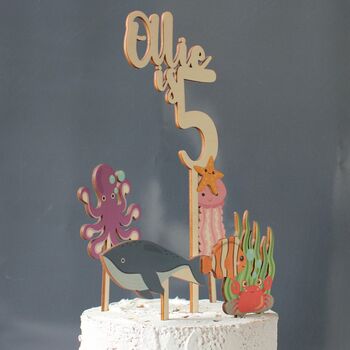 Personalised Cake Topper, Sea Creatures, 7 of 9