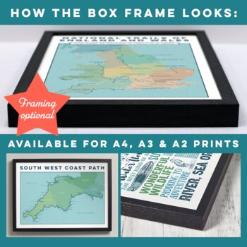 South West Coast Path Art Print With Tick List Map, 10 of 10