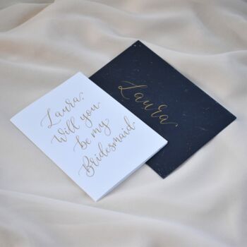 Personalised Handwritten Celestial Bridesmaid Proposal Thank You Card, 5 of 8