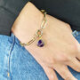 18ct Gold Plated Amethyst February Birthstone Bracelet, thumbnail 1 of 5