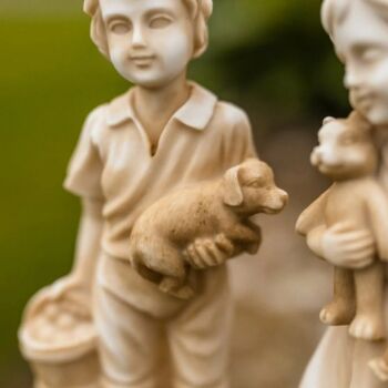 Large Boy And Girl Standing Statues Garden Ornament Decor, 2 of 6