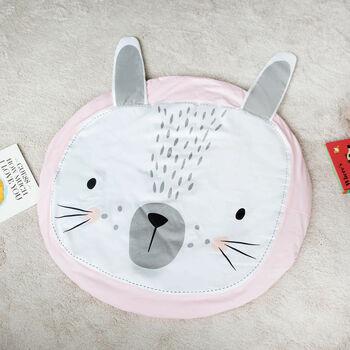 Personalised Bunny Face Baby Play Mat, 3 of 9