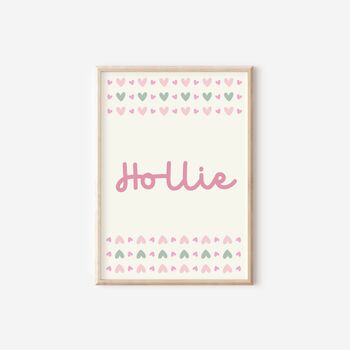 Personalised Girls Bedroom Print Set With Cute Cherry Design, 3 of 5