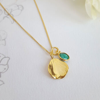 May Birthflower Birthstone Gold Plated Necklace 925, 4 of 8
