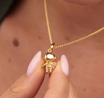Astronaut Charm Necklace, Sterling Silver Or Gold Plated, 2 of 11