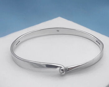 Personalised Oval Sterling Silver Bangle, 4 of 8