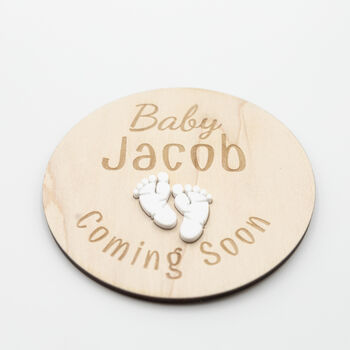 Baby Name Feet Plaque Coming Soon Sign Acrylic, 4 of 12