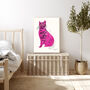 Pink Andy Warhol Cat Art Print, thumbnail 3 of 3