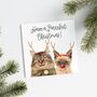 Two Or More Pet Personalised 'Reindeer Antler' Christmas Card, thumbnail 1 of 8