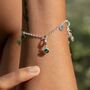 Three Station Charm Bracelet, Sterling Silver Or Gold Plated, thumbnail 5 of 7