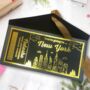 Personalised Shiny Foil Boarding Pass To New York, thumbnail 1 of 4