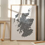 Scotland Map Print With Scottish Words, thumbnail 1 of 4