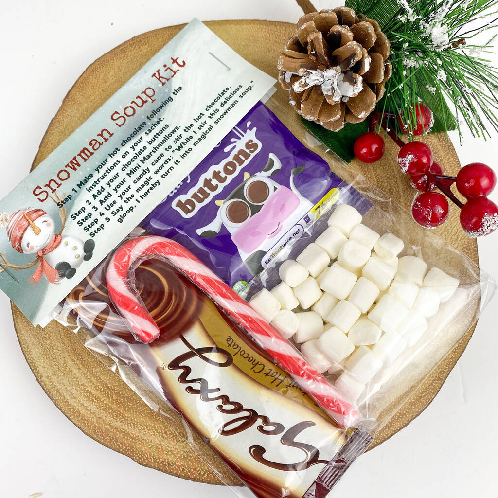 NEW Christmas Snowman Soup marshmallows cadbury hot chocolate candy cane set 