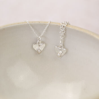 Sterling Silver Small Birthstone Heart Pendant, 4 of 6